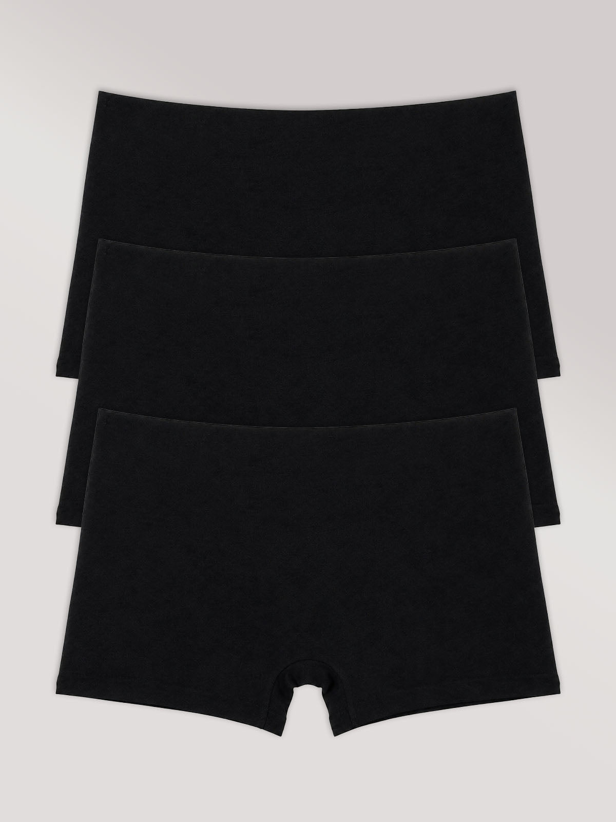 Kit com 3 Calcinhas Boyshort Boxer Algodão Premium Sem Costura Preto