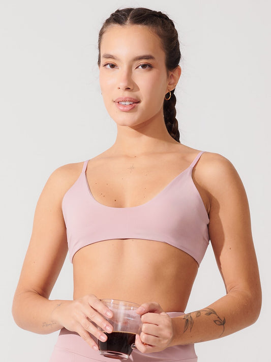 Top Slim Fitness com Alças Finas Rose