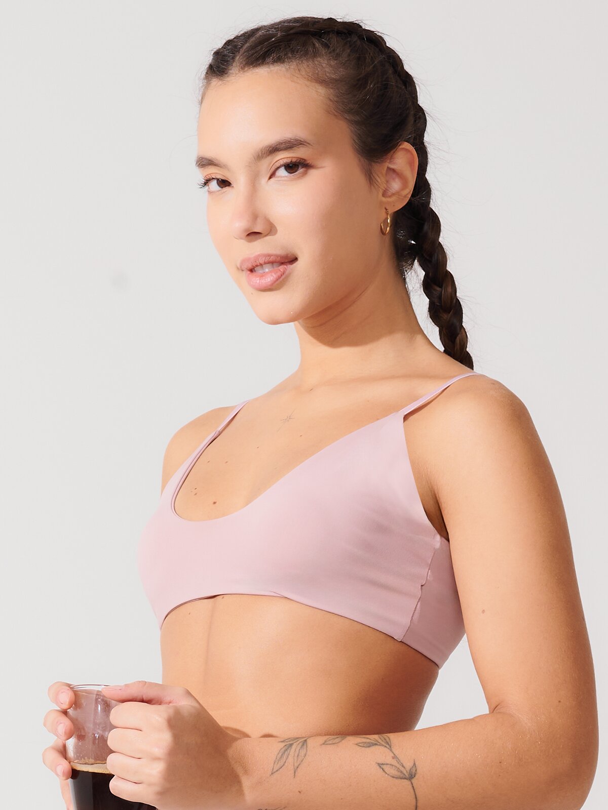 Top Slim Fitness com Alças Finas Rose