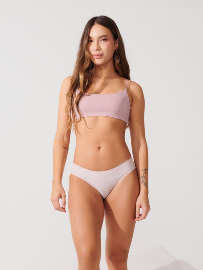 Conjunto Sutiã Alça Dupla + Calcinha Biquini Segunda Pele Rose