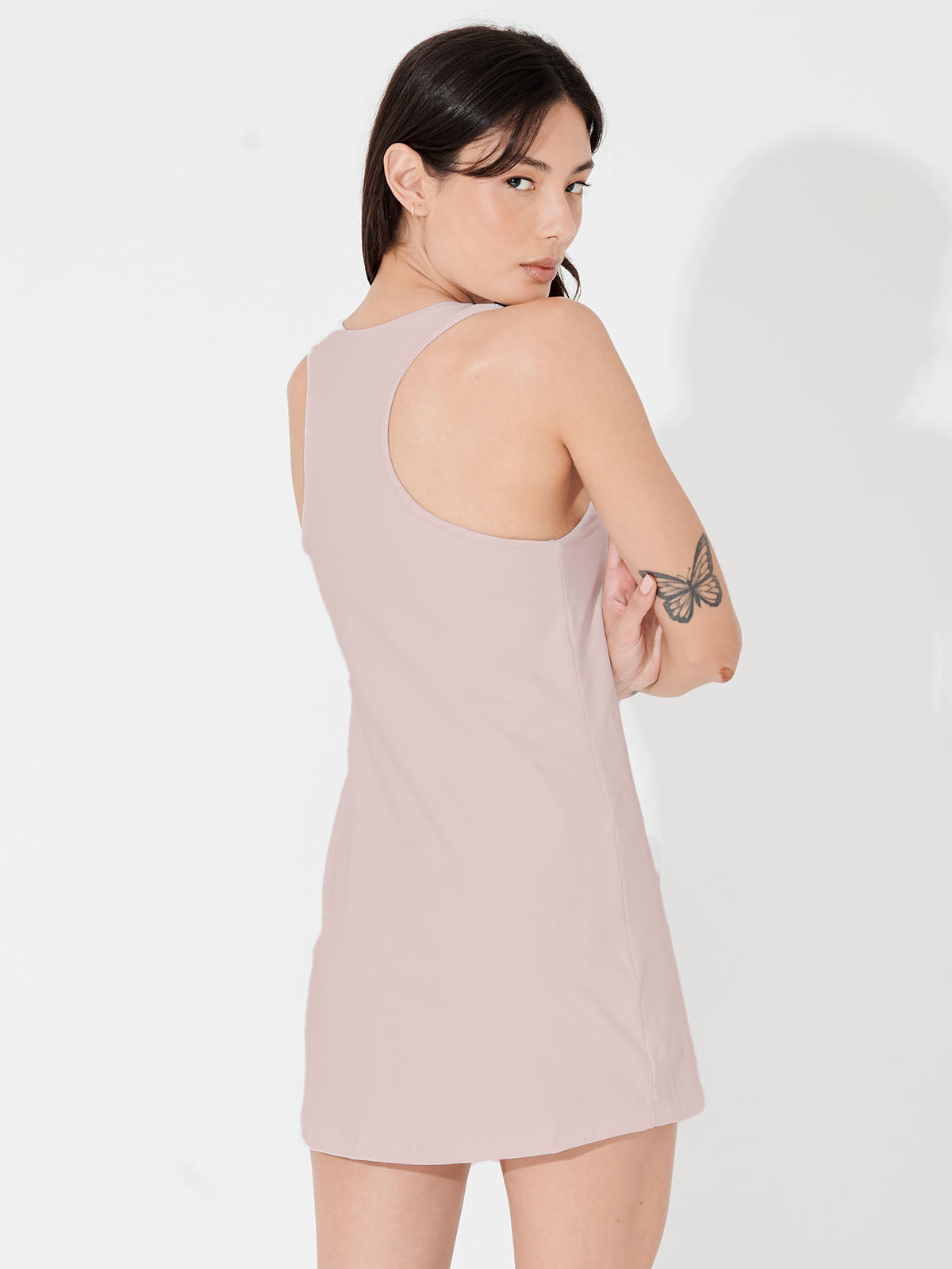 Vestido Fitness Essencial com Costas Nadador Rose