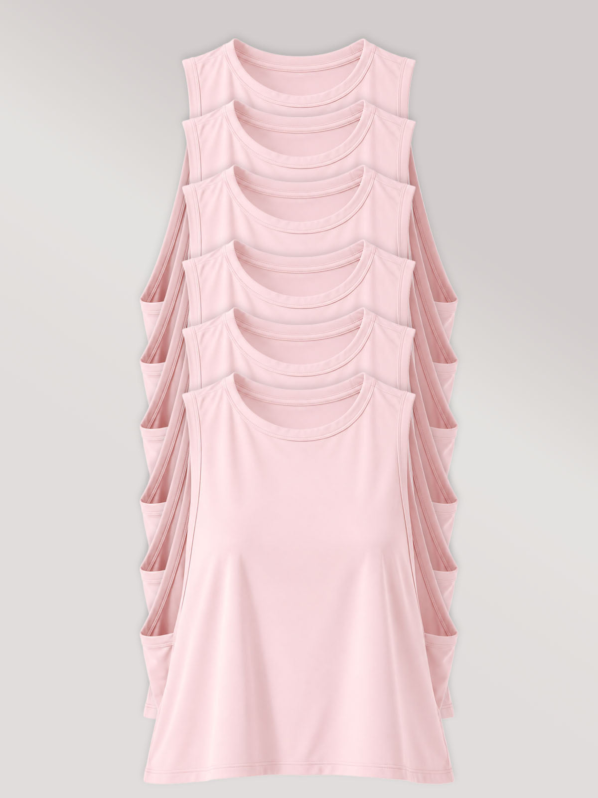 Kit com 6 Regatas Cropped com Cava Ampla Rose