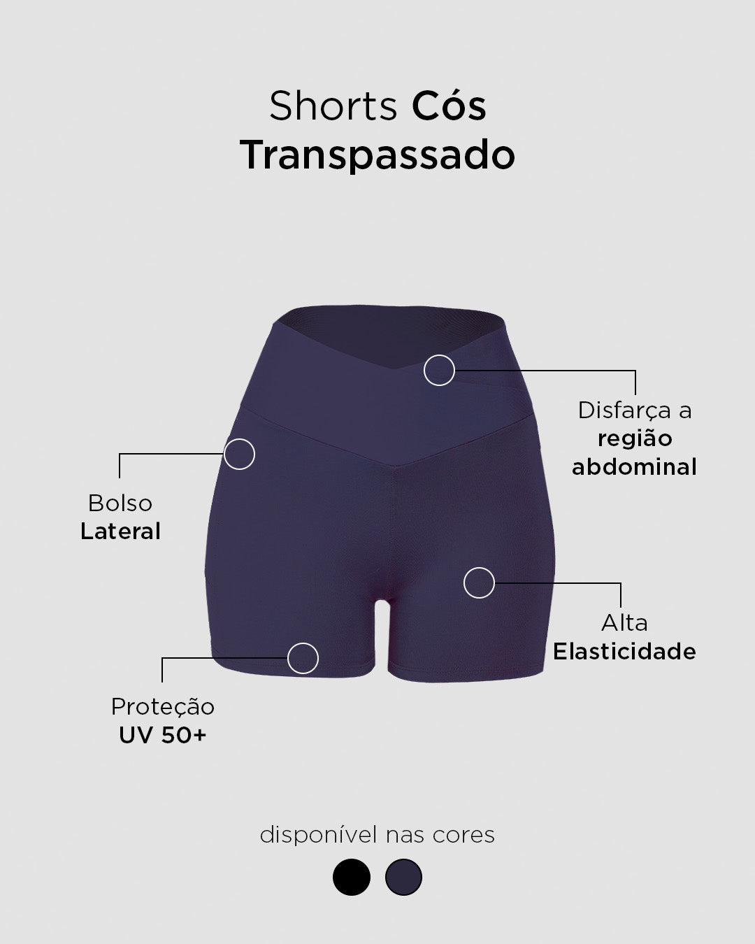 Shorts Fitness Crossover Azul Marinho