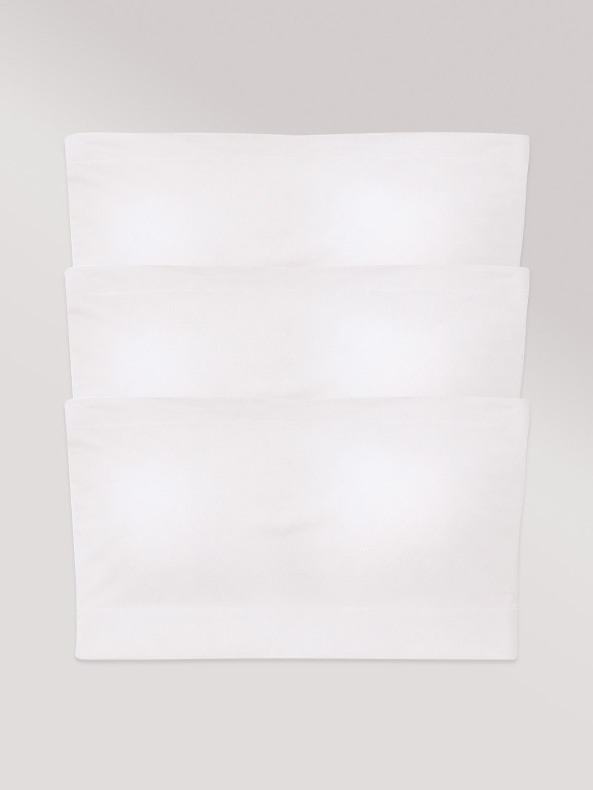 Kit com 3 Tops Faixa Sem Costura com Bojo Removível Branco