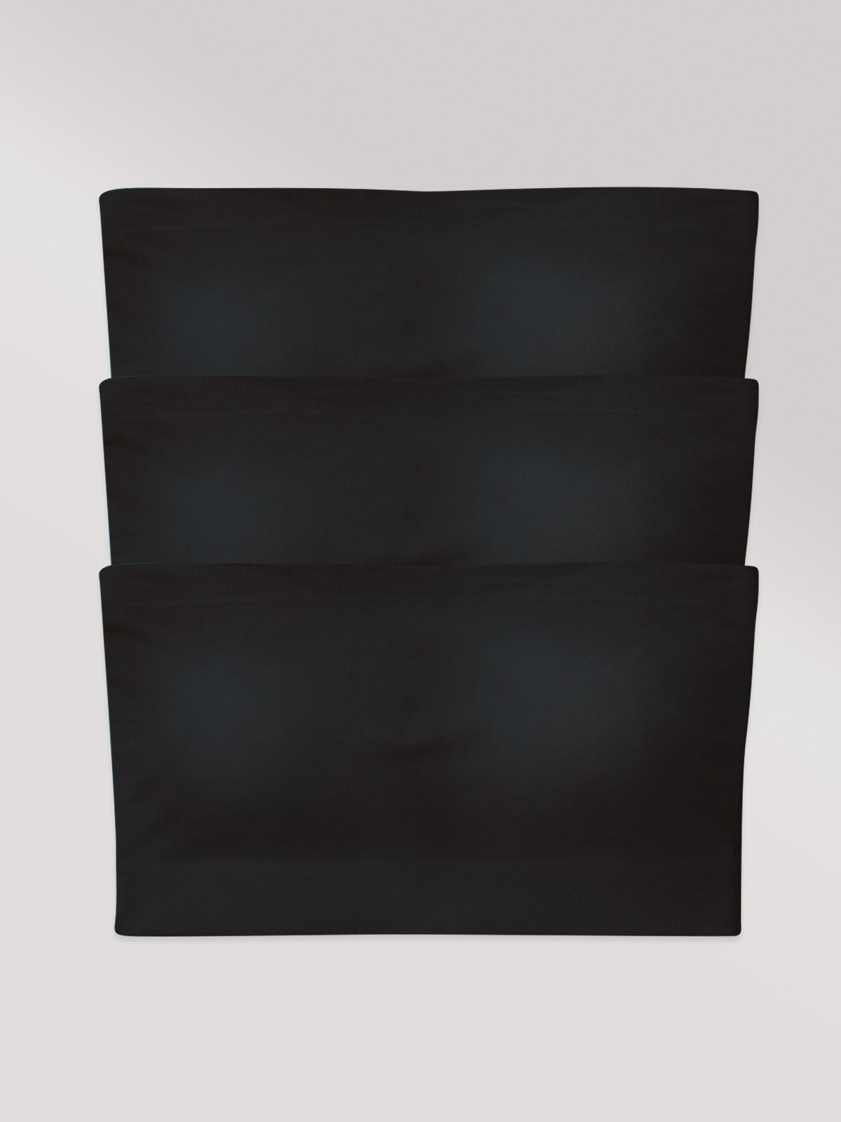 Kit com 3 Tops Faixa Sem Costura com Bojo Removível Preto