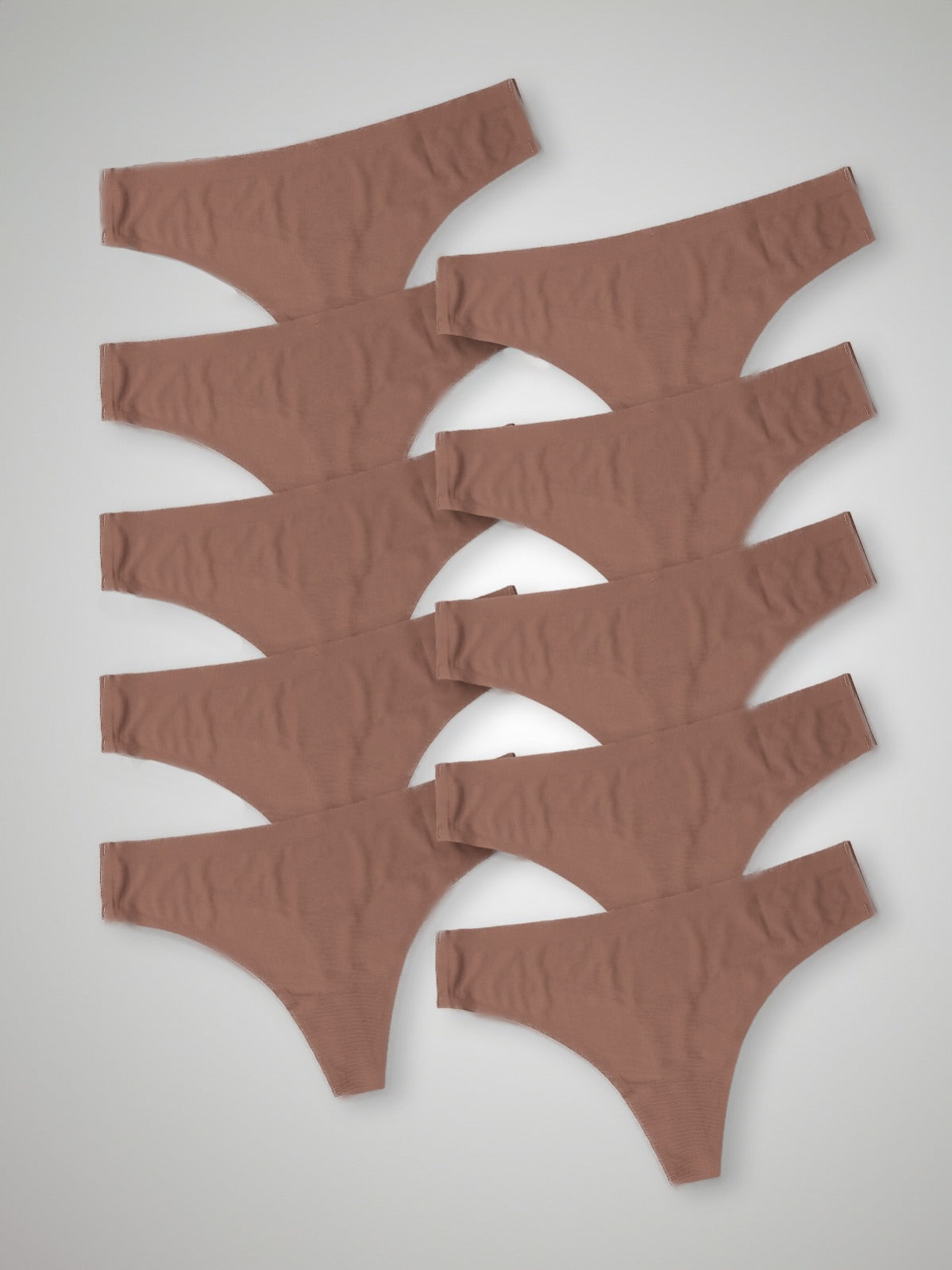 Kit com 10 Calcinhas Fio Dental Sem Costura Segunda Pele Marrom Cacau - R$18,99 cada