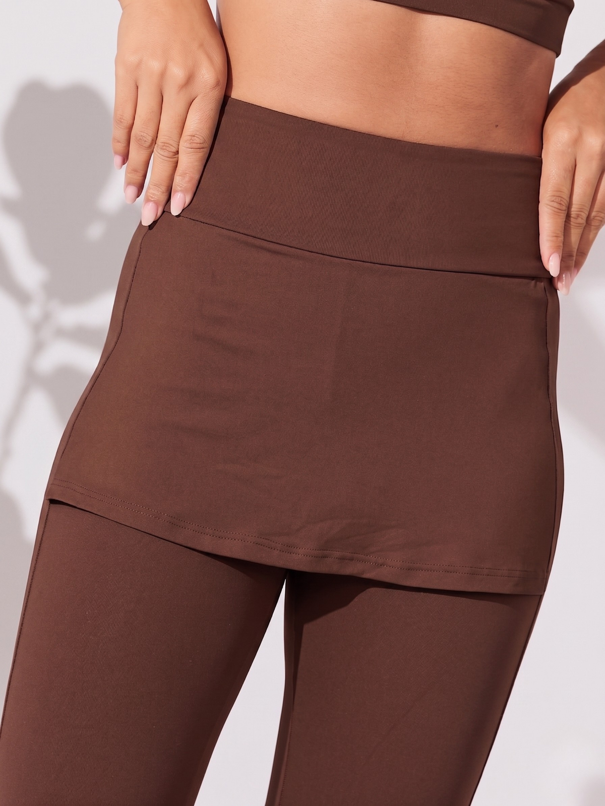 Calça Legging com Tapa Bumbum Marrom Café