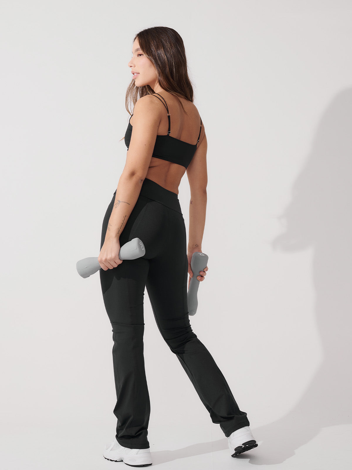 Conjunto Top Alça Dupla + Calça Bailarina Preto
