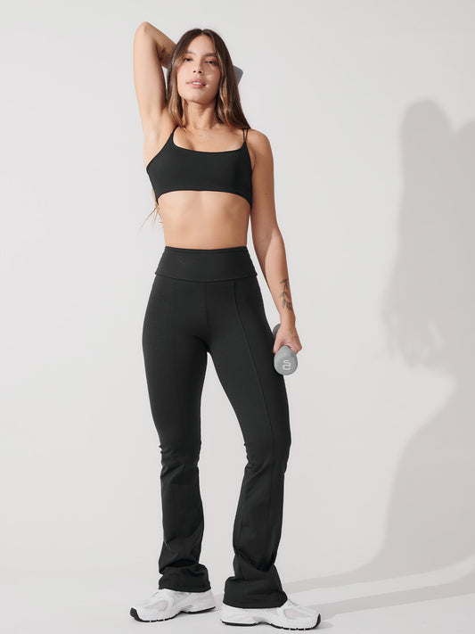 Conjunto Top Alça Dupla + Calça Bailarina Preto