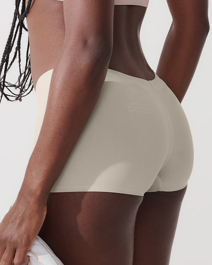 Conjunto Sutiã Alça Dupla + Calcinha Boxer Bege