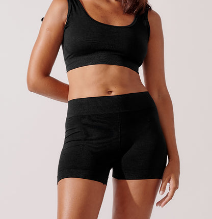 Kit com 6 Calcinhas Boxer Boyshort Sem Costura Premium (3 Preto e 3 Bege)