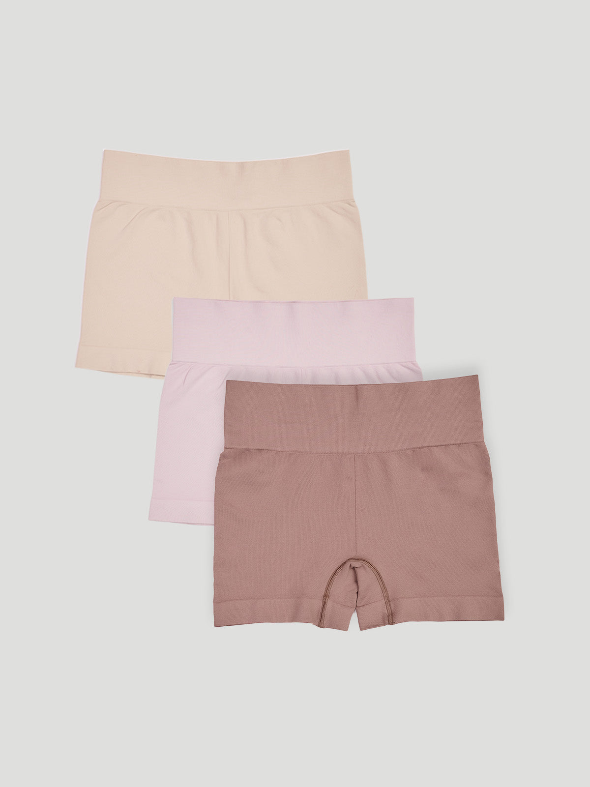 Kit com 3 Calcinhas Boxer Modeladora Sem Costura Premium (1 Bege, 1 Rose e 1 Marrom Cacau)
