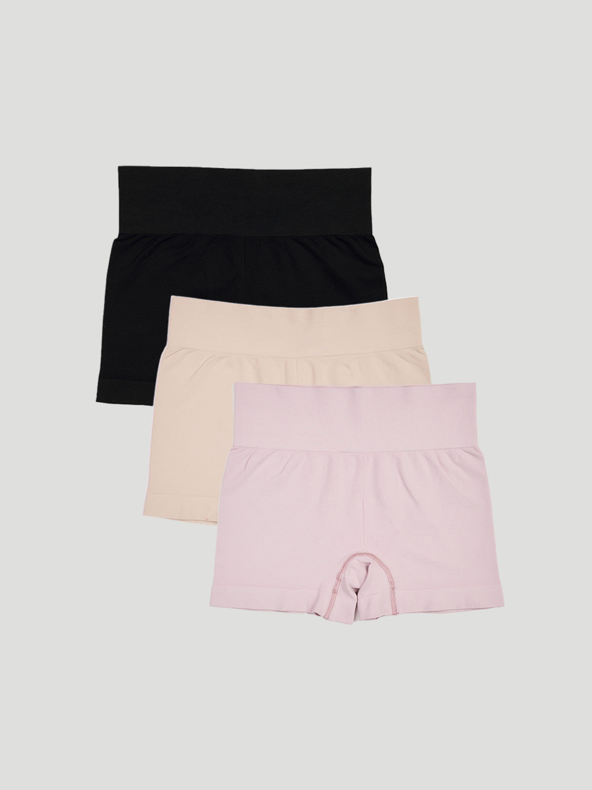Kit com 3 Calcinhas Boxer Modeladora Sem Costura Premium (1 Preto, 1 Bege e 1 Rose)