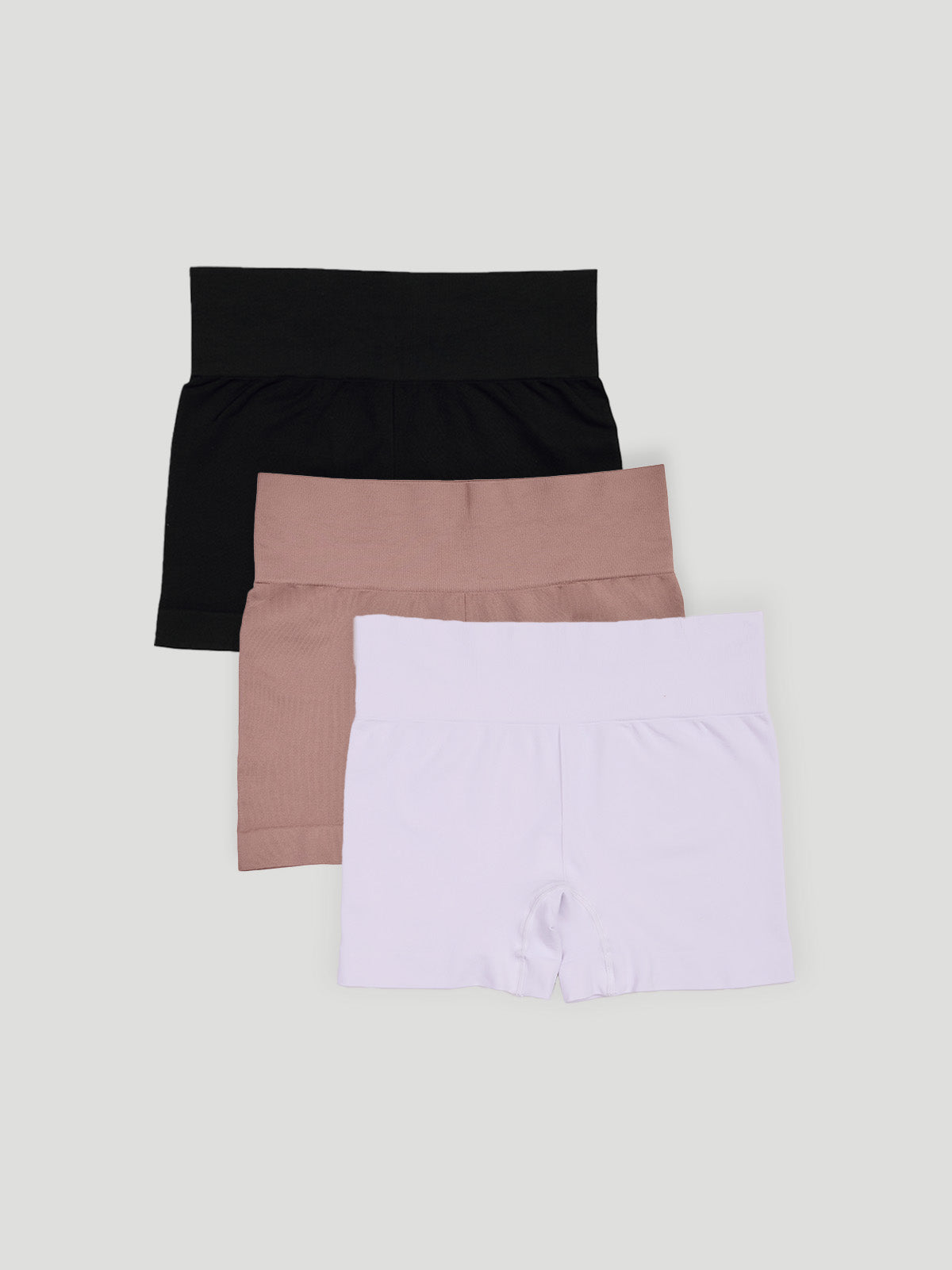 Kit com 3 Calcinhas Boxer Modeladora Sem Costura Premium (1 Branco, 1 Preto e 1 Marrom Cacau)