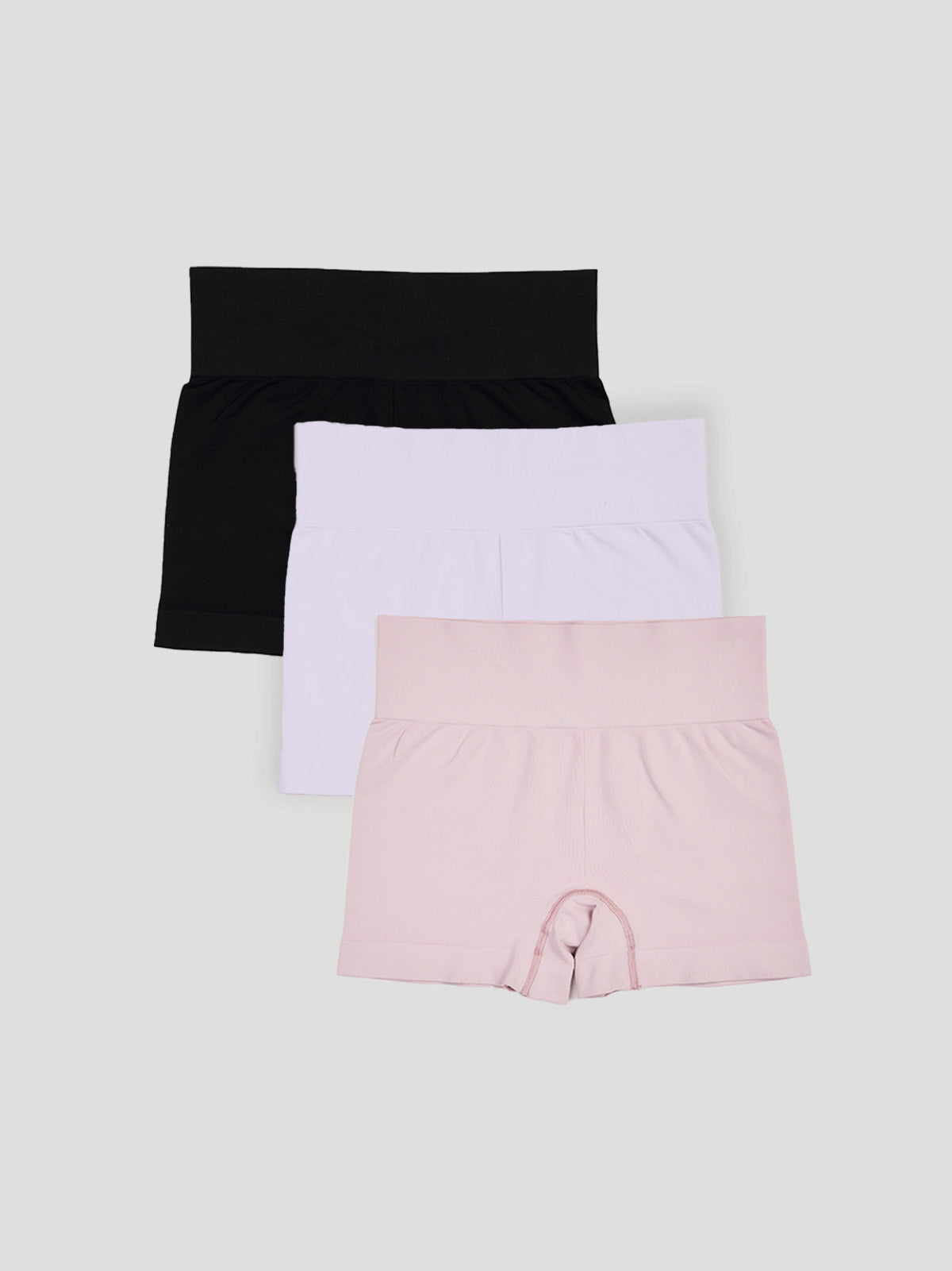Kit com 3 Calcinhas Boxer Modeladora Sem Costura Premium (1 Branco, 1 Preto e 1 Rose)