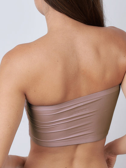 Top Faixa Sem Costura com Bojo Removível Marrom Cacau