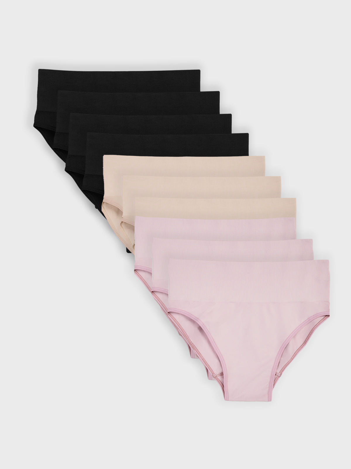 Kit com 10 Calcinhas Caleçon Redutora Sem Costura Premium (4 Preto, 3 Bege e 3 Rose)
