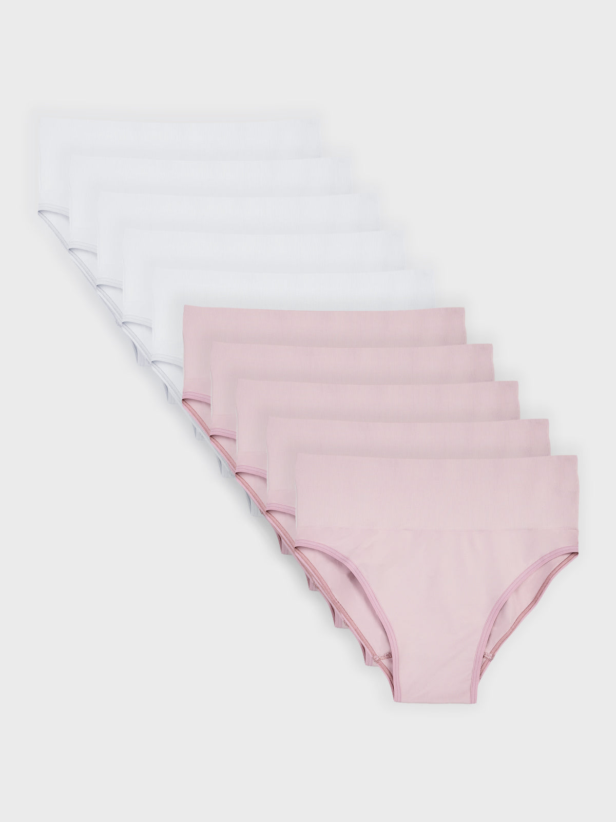 Kit com 10 Calcinhas Caleçon Redutora Sem Costura Premium (5 Branco e 5 Rose)