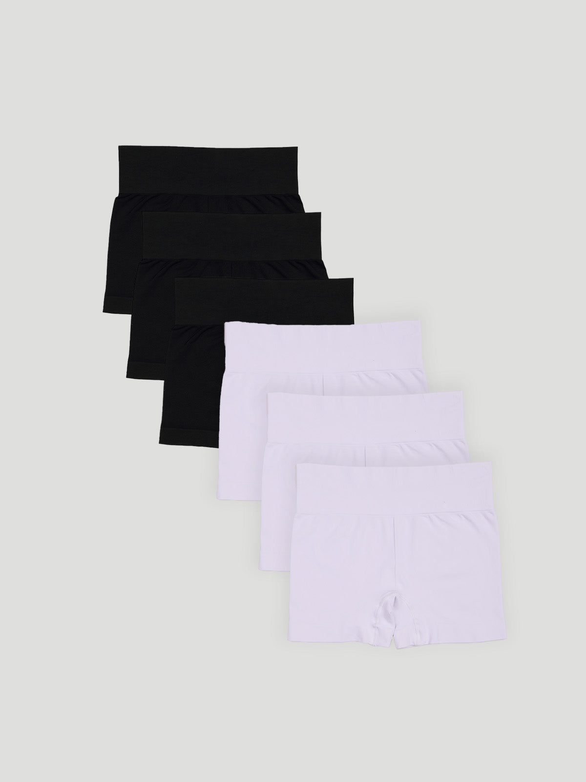 Kit com 6 Calcinhas Boxer Boyshort Sem Costura Premium (3 Preto e 3 Branco)