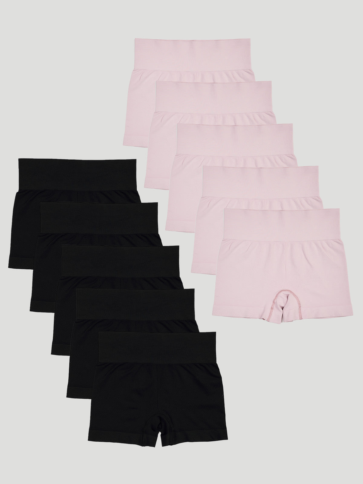 Kit com 10 Calcinhas Boxer Modeladora Sem Costura Premium (5 Preto e 5 Rose)