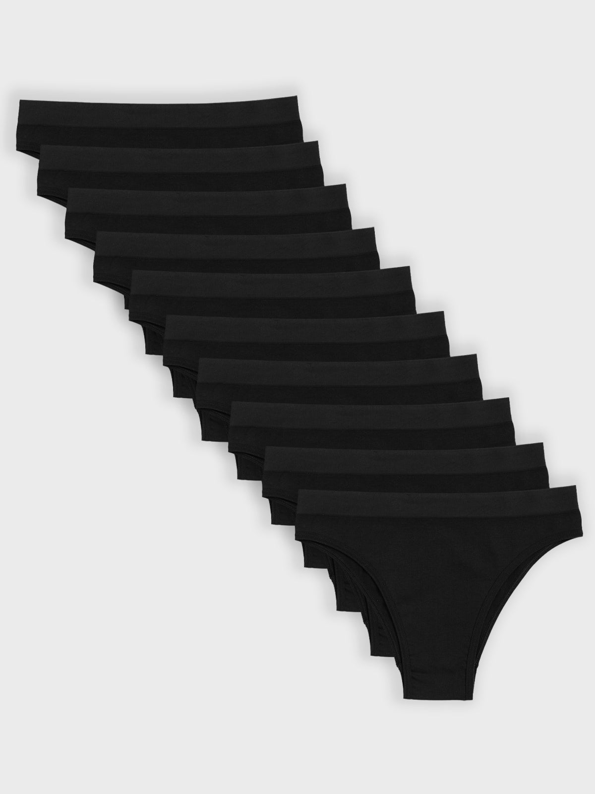 Kit com 10 Calcinhas Biquíni Canelado Sem Costura Premium Preto - R$41,90 cada