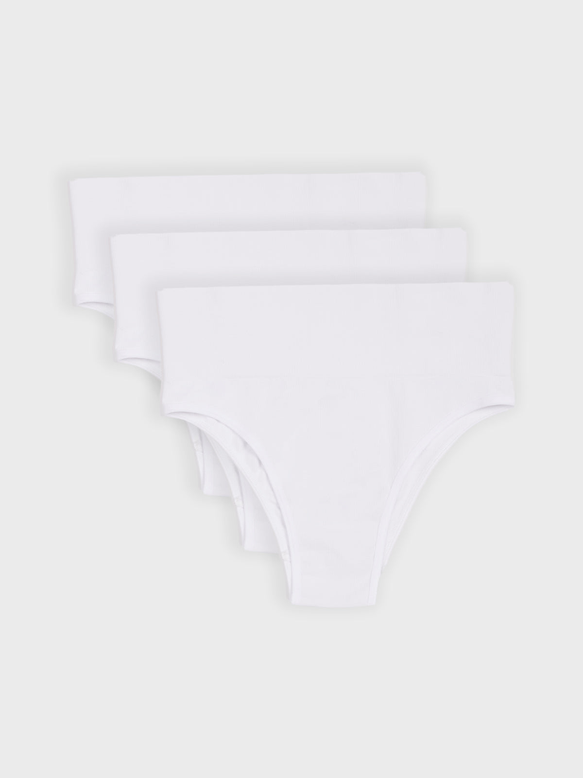 Kit com 3 Calcinhas Biquíni Redutora Canelado Sem Costura Premium Branco - R$85,63 cada