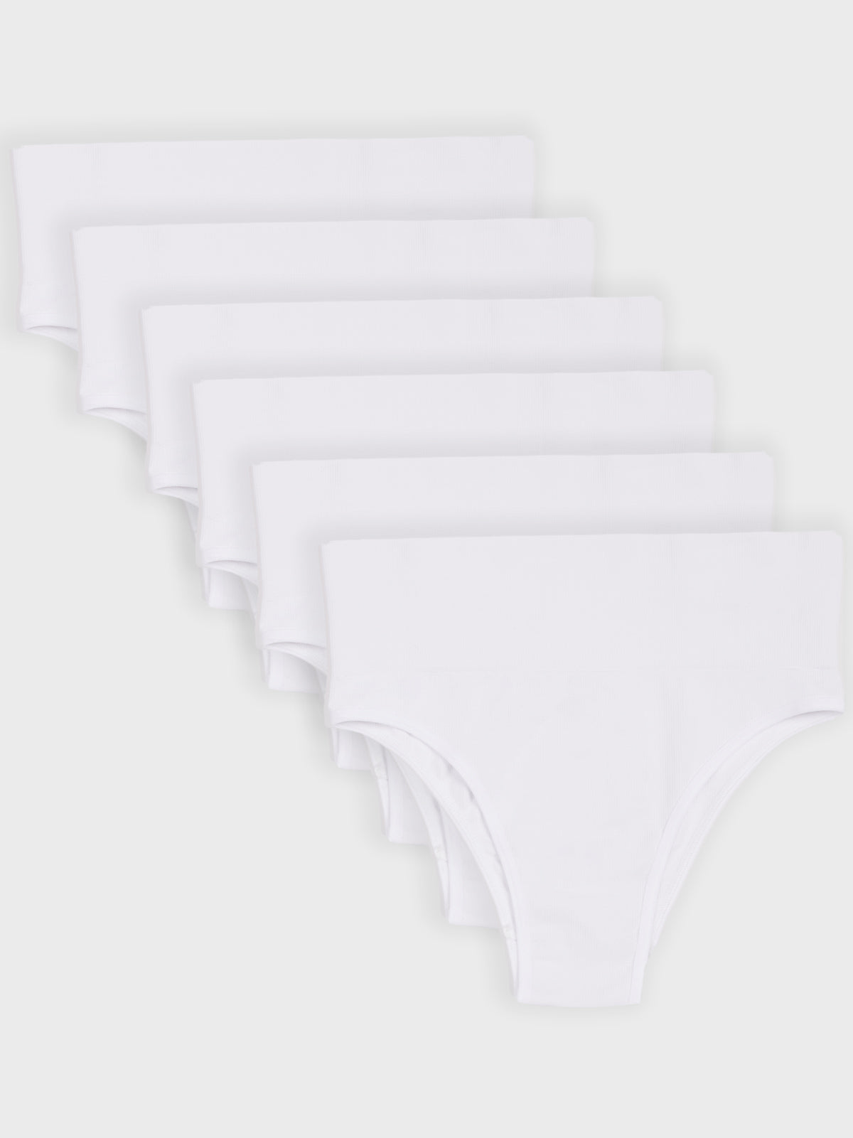 Kit com 6 Calcinhas Biquíni Redutora Canelado Sem Costura Premium Branco - R$80,98 cada