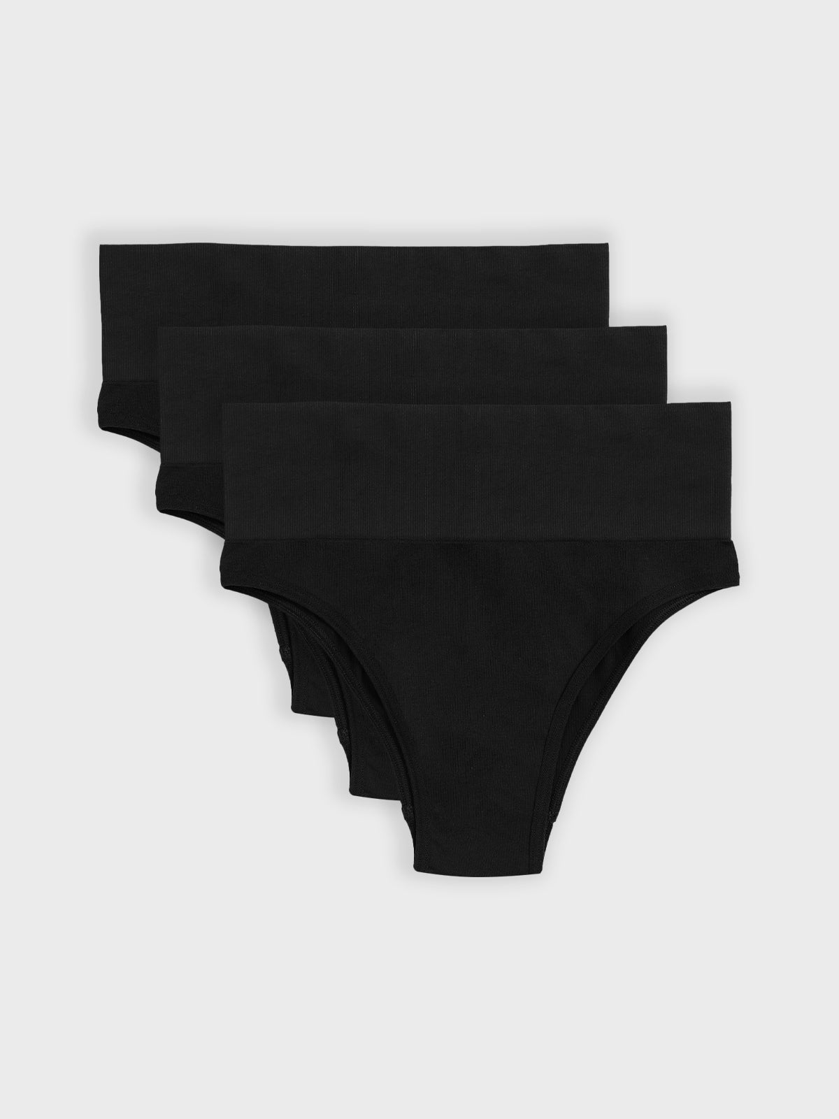 Kit com 3 Calcinhas Biquíni Redutora Canelado Sem Costura Premium Preto - R$85,63 cada