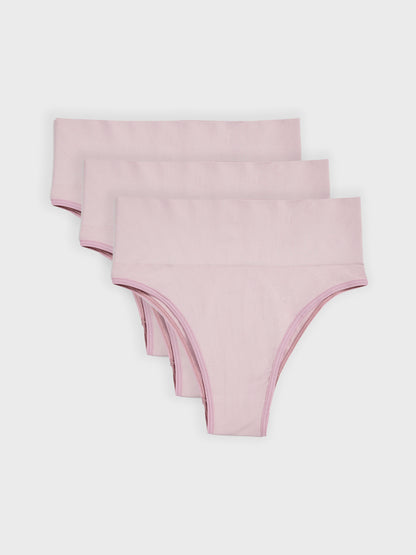 Kit com 3 Calcinhas Biquíni Redutora Canelado Sem Costura Premium Rose - R$85,63 cada