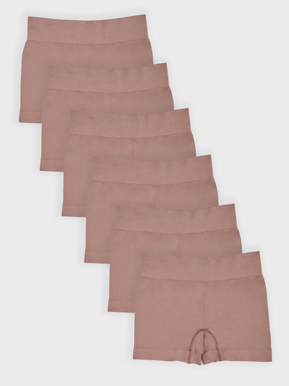 Kit com 6 Calcinhas Boxer Boyshort Sem Costura Premium Marrom Cacau - R$80,98 cada