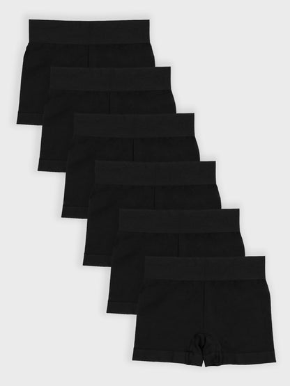 Kit com 6 Calcinhas Boxer Boyshort Sem Costura Premium Preto - R$80,98 cada