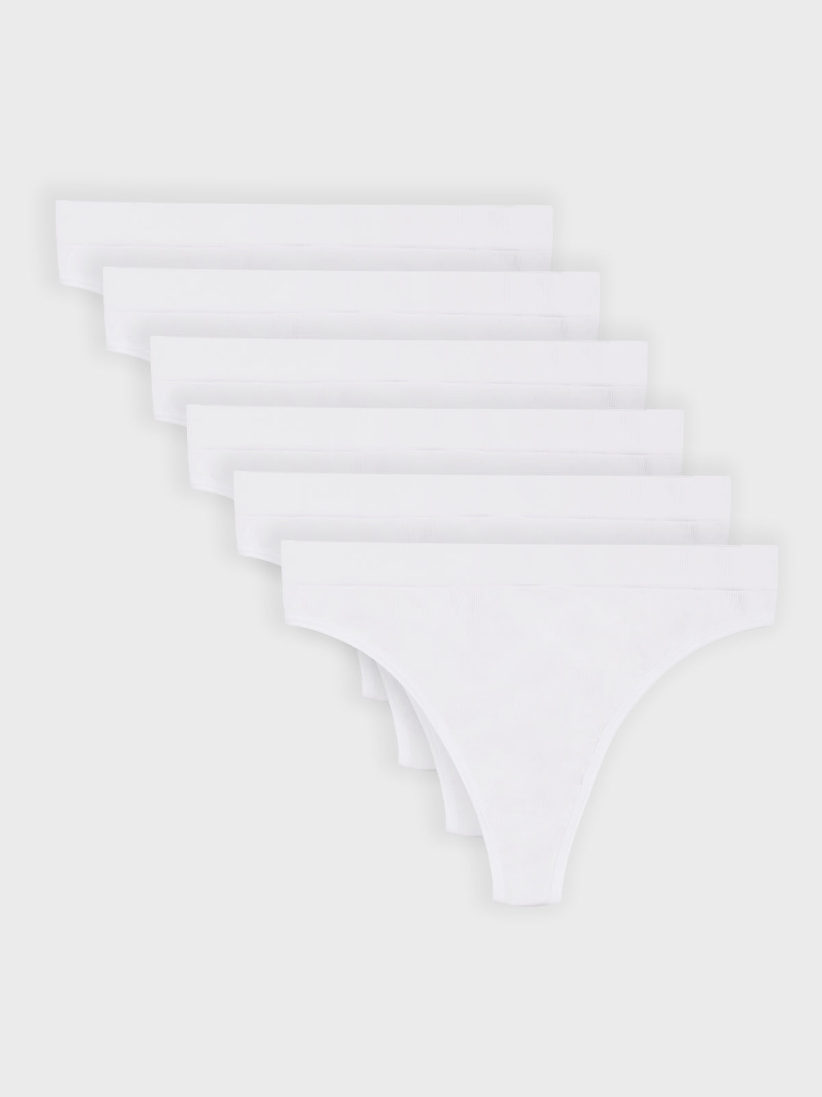 Kit com 6 Calcinhas Fio Dental Canelado Sem Costura Premium Branco - R$51,65 cada