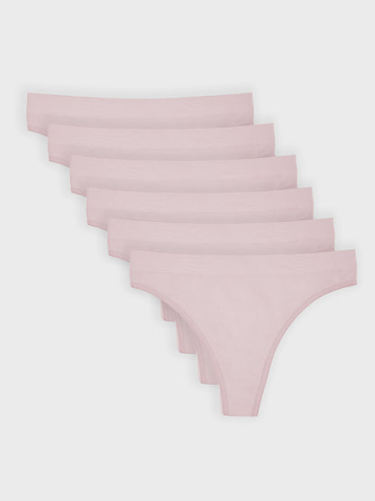 Kit com 6 Calcinhas Fio Dental Canelado Sem Costura Premium Rose - R$51,65 cada