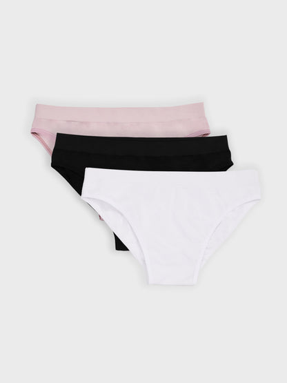 Kit com 3 Calcinhas Caleçon Sem Costura Premium (1 Branco, 1 Preto e 1 Rose)