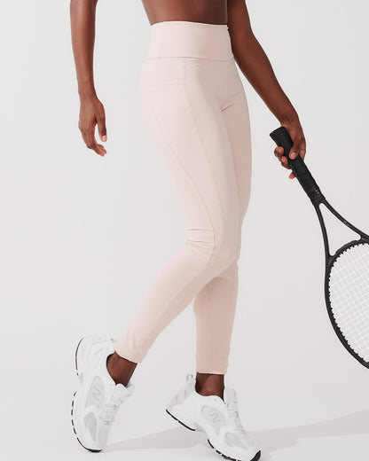 Calça Legging de Compressão com Forro Bege