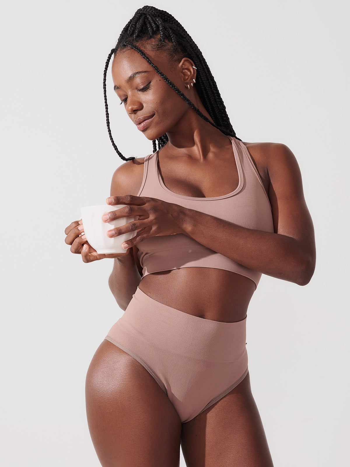 Conjunto Sutiã Modelador + Calcinha Biquíni Redutora Premium Marrom Cacau