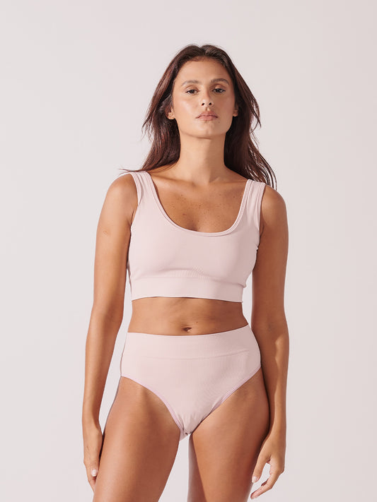 Conjunto Sutiã Modelador + Calcinha Biquini Cintura Alta Premium Rose