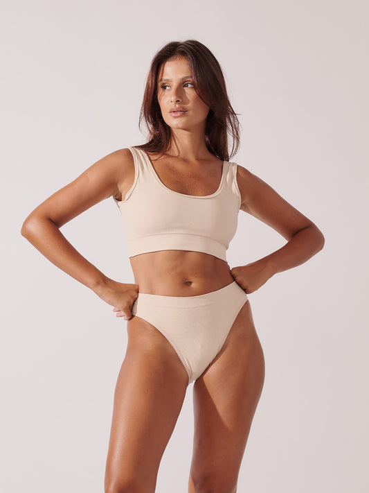 Conjunto Sutiã Modelador + Calcinha Biquíni Premium Bege