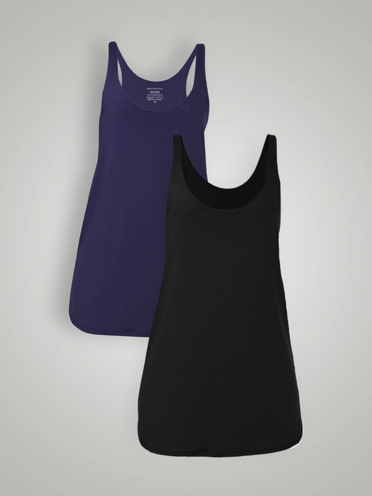 Kit Essencial: Vestido Fitness Essencial Preto + Azul Marinho