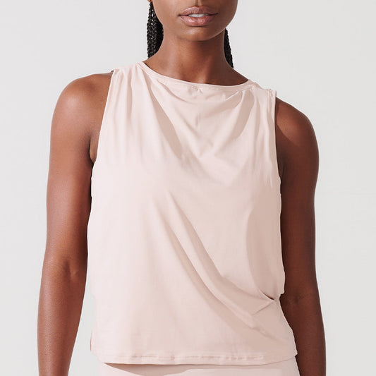 Regata Cropped com Cava Ampla Bege