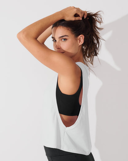 Regata Cropped com Cava Ampla Branco