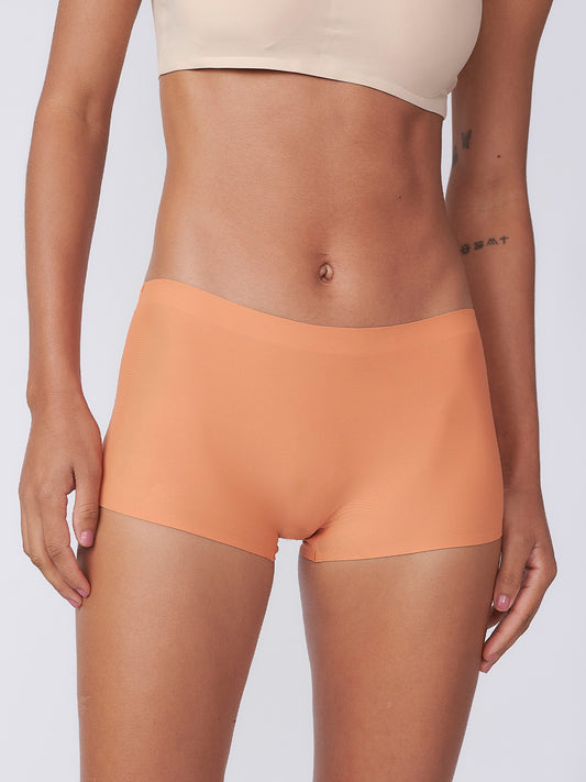 Calcinha Boxer Boyshort Sem Costura Segunda Pele Marrom Terracota