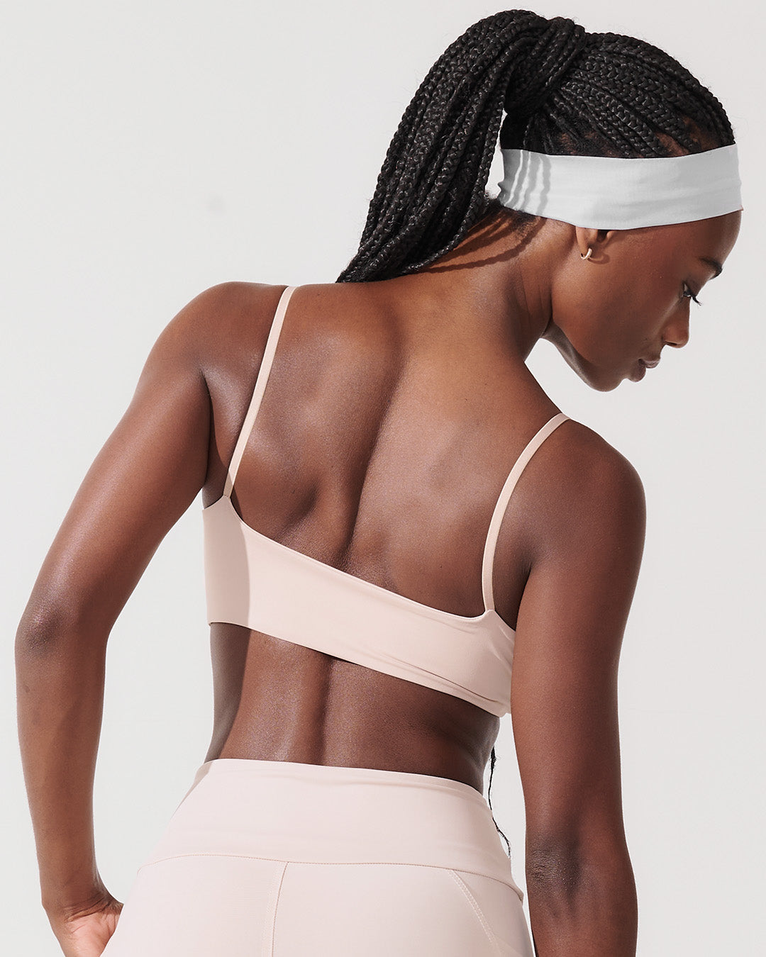 Top Slim Fitness com Alças Finas Bege