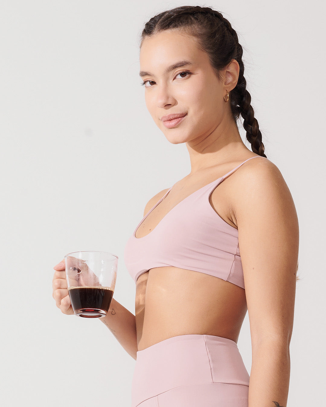 Top Slim Fitness com Alças Finas Rose