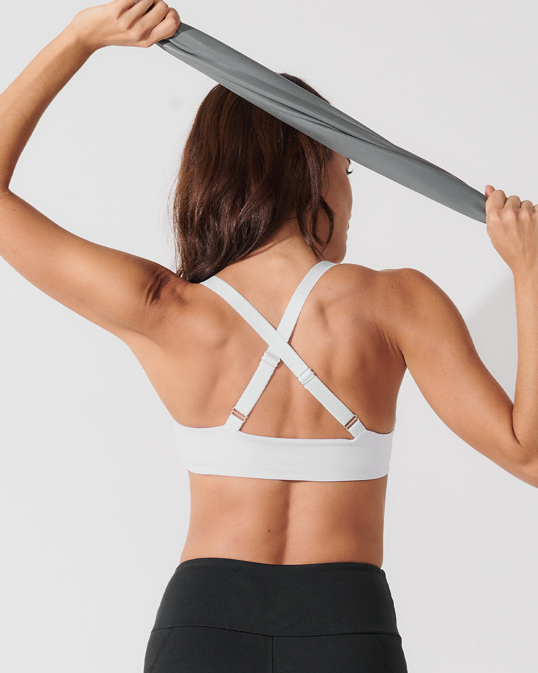 Top Fitness Média Compressão com Costas Cruzadas Branco