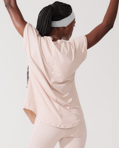 T-Shirt Essencial Alongada Bege