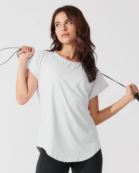 T-Shirt Essencial Alongada Branco
