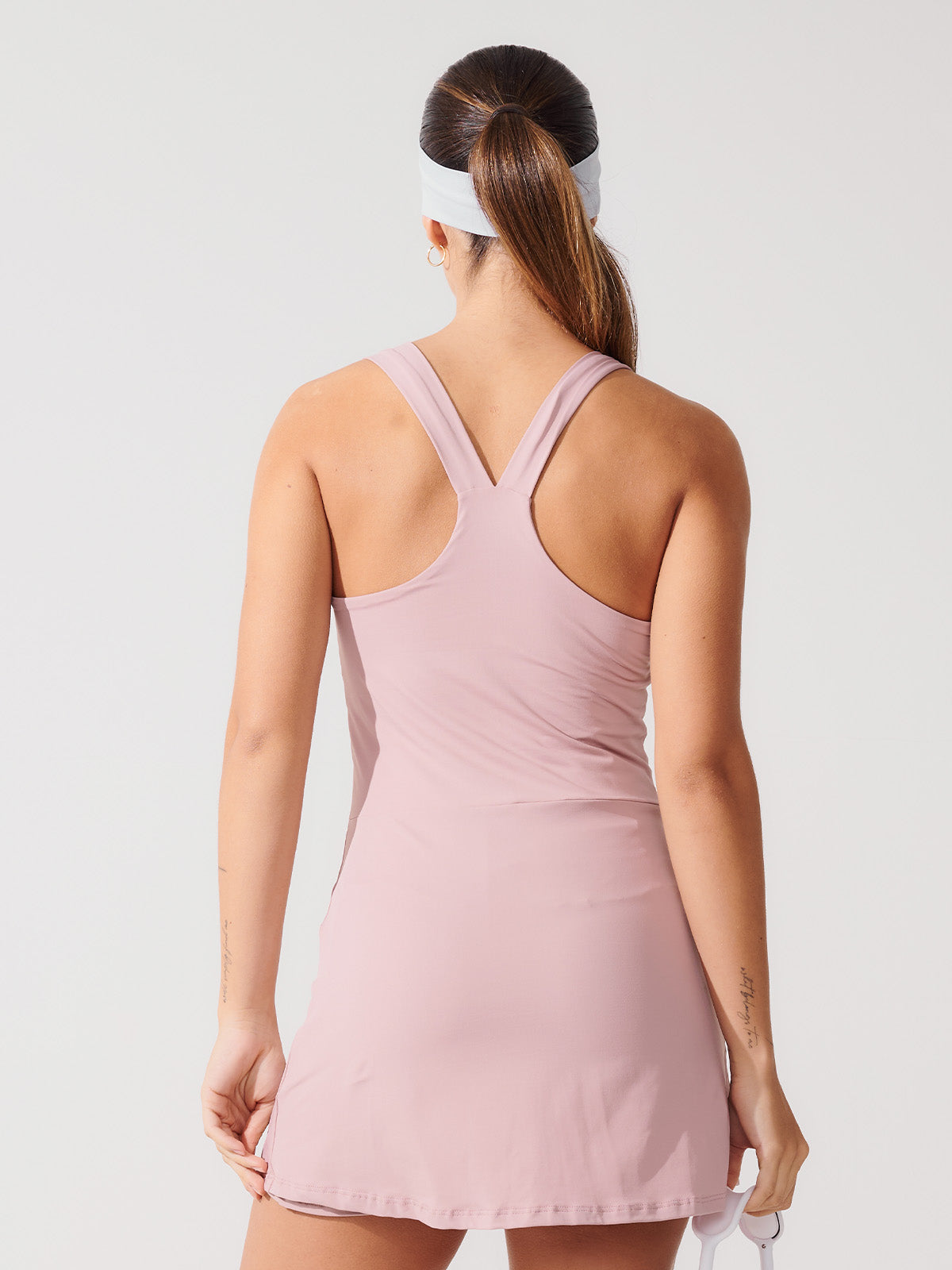 Vestido Fitness Modelador com Sustentação, Costas Nadador e Shorts Rose